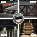 Waterproof RGB Light For Yard Fence Stairs Lamp Semi-circular ABS Solar LED garden Fence Light